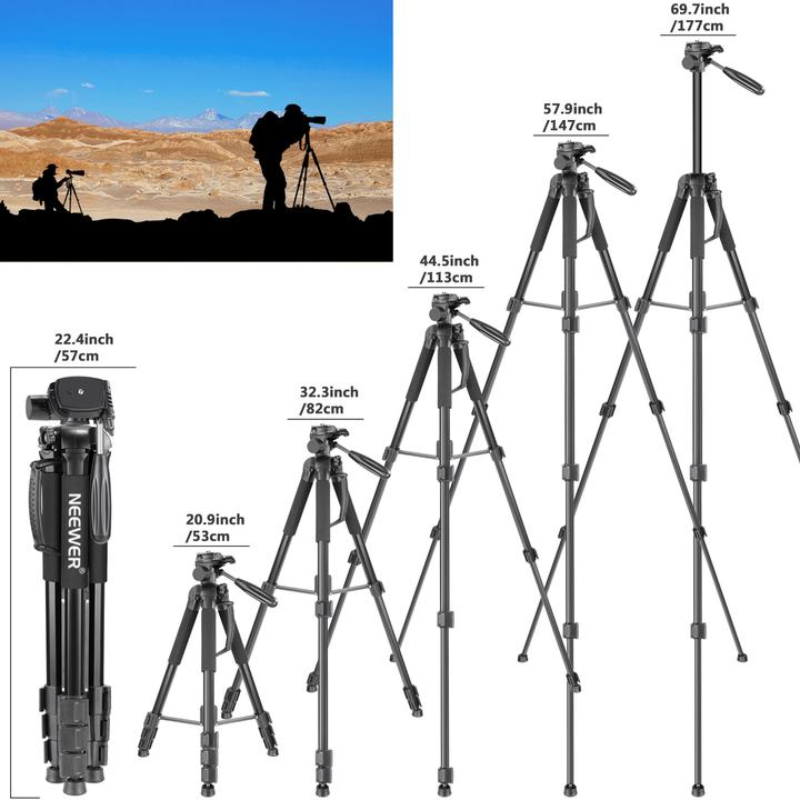 Actual product image Neewer Aluminum Alloy Camera Tripod Monopod With Pan Head (I) (Metal)