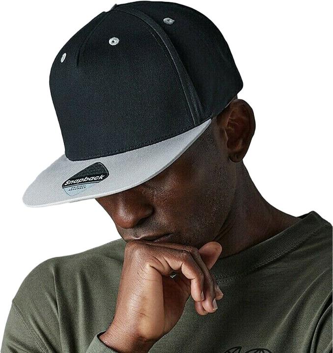 Produktbild Beechfield 5 Panel Kontrast Snapback Kappe (2 StückPackung) (One Size)