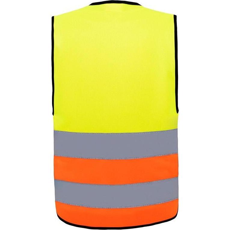 Thumbnail - Korntex, Warnweste + Warnshirt, Kinder Warnweste Aalborg Gelb/Orange mit Reissverschluss & Reflexstreifen XXS EN 17353 ...