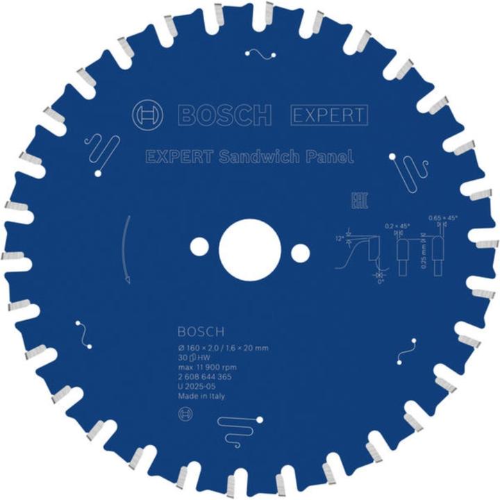Produktbild Bosch Professional Zubehör Kreissägeblatt Expert for Sandwich Panel, 160 x 20 x 2,0 mm, 30