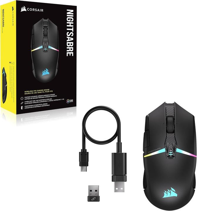 Actual product image Corsair Nightsabre (Cable, Wireless)
