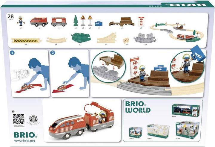 Produktbild Ravensburger BRIO World – 36102 Zugset mit Rückziehmotor | Zugset-Zubehör für Kinder ab 3 Jahren