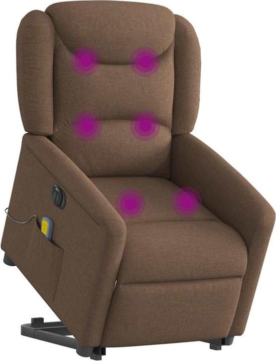Immagine prodotto VidaXL Poltrona massaggiante con ausilio stand-up in tessuto marrone