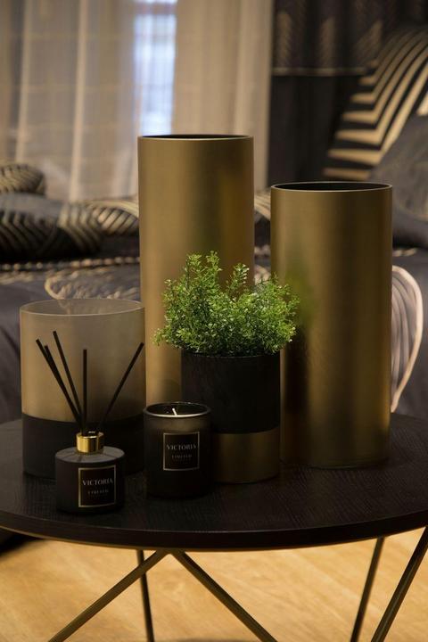 Actual product image Eurofirany LIMITED COLLECTION VICTORIA7 Vase, ∅ 15 X 40 cm, color: black, gold