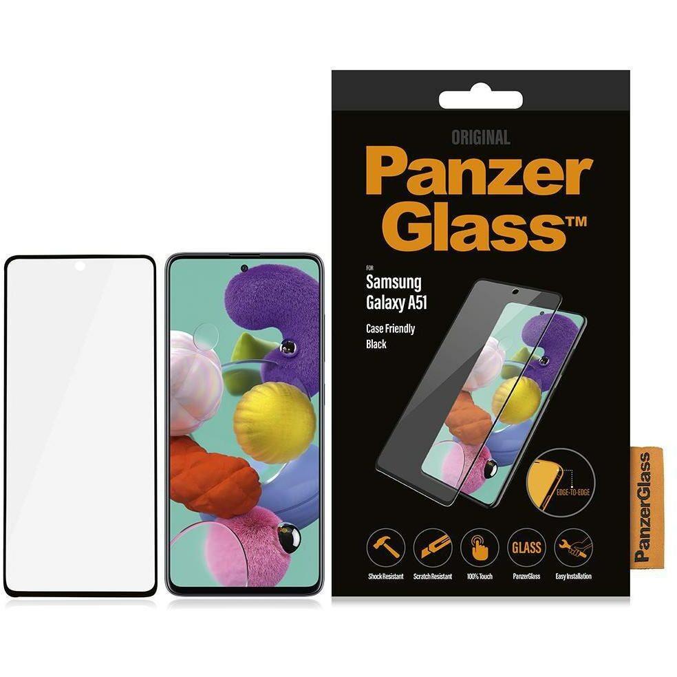 PanzerGlass Edge to Edge (1 Stück, Samsung Galaxy A51), Smartphone Schutzfolie, Schwarz