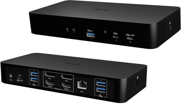 i-tec USB-C/A Intelligent Dual DS+PD100W, Universal (USB-C, 8 Ports)