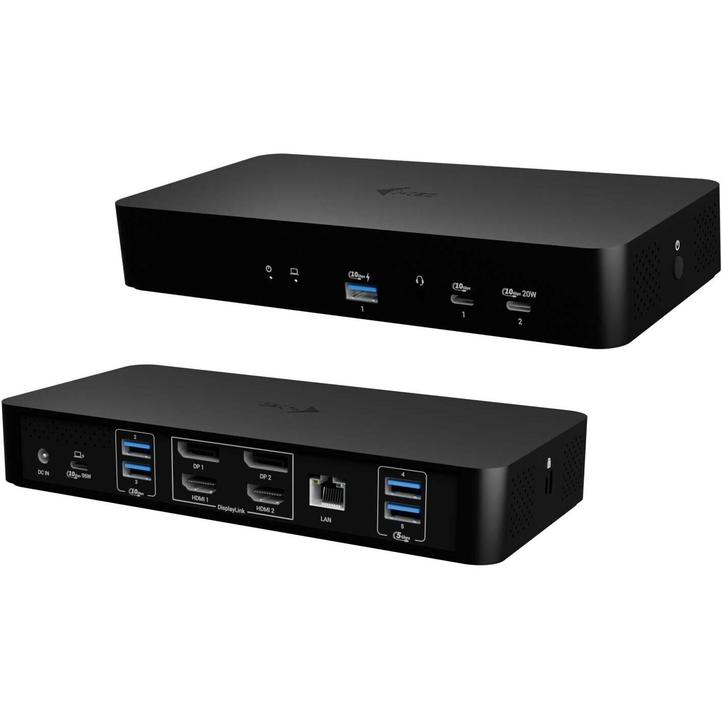 i-tec USB-C/A Intelligent Dual DS+PD100W, universale (USB-A, USB-C), Docking station + Hub USB, Nero