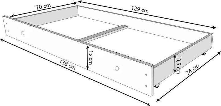 Image du produit ADRK Furniture Lit avec matelas et tiroir PEPE SLEEPING PRINCESS 140x70 (140 x 70 cm)