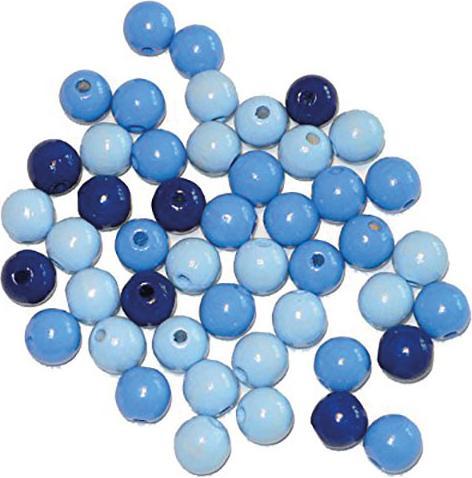 Image du produit Glorex Perle en bois 6mm 118pcs bleu-mixte