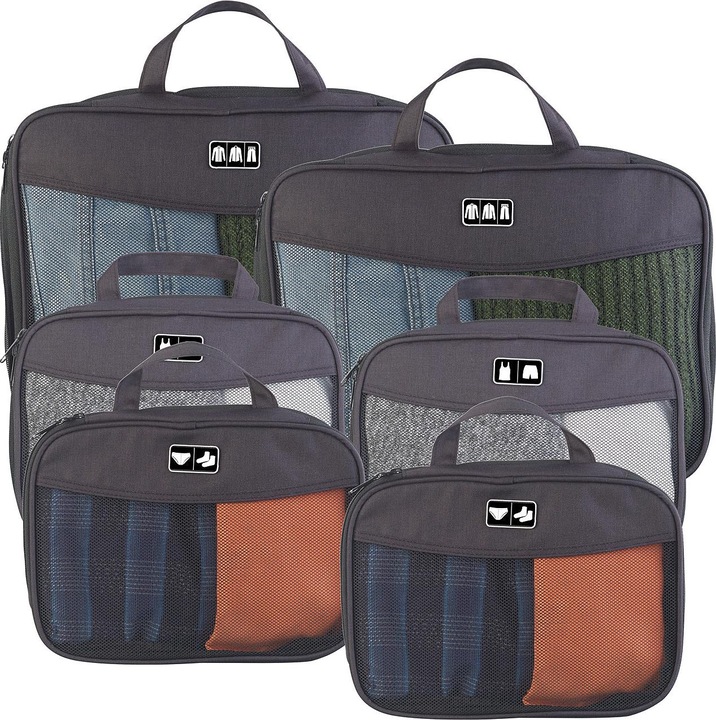 Actual product image Semptec 6-piece compression garment bag set for travel luggage