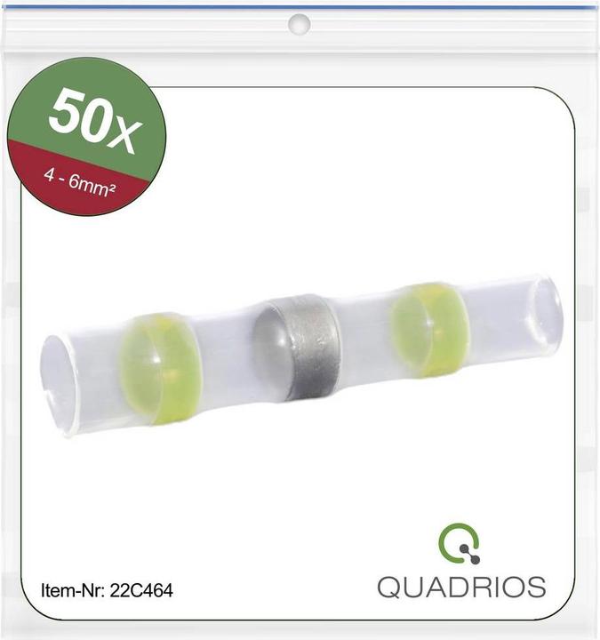 Produktbild Quadrios 22C464 Stossverbinder mit Schrumpfschlauch 4.0 mm² 6.0 mm² Vollisoliert Gelb 1 Set