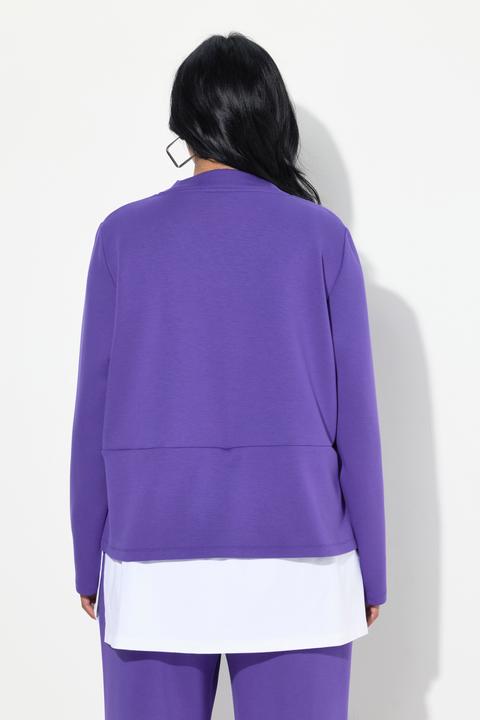 Produktbild Ulla Popken Sweatshirt, Bluseneinsatz, V-Ausschnitt, Langarm (50, 52)