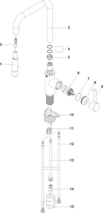 Immagine prodotto Dornbracht Miscelatore da cucina META Square, miscelatore monocomando, estraibile, con funzione docc