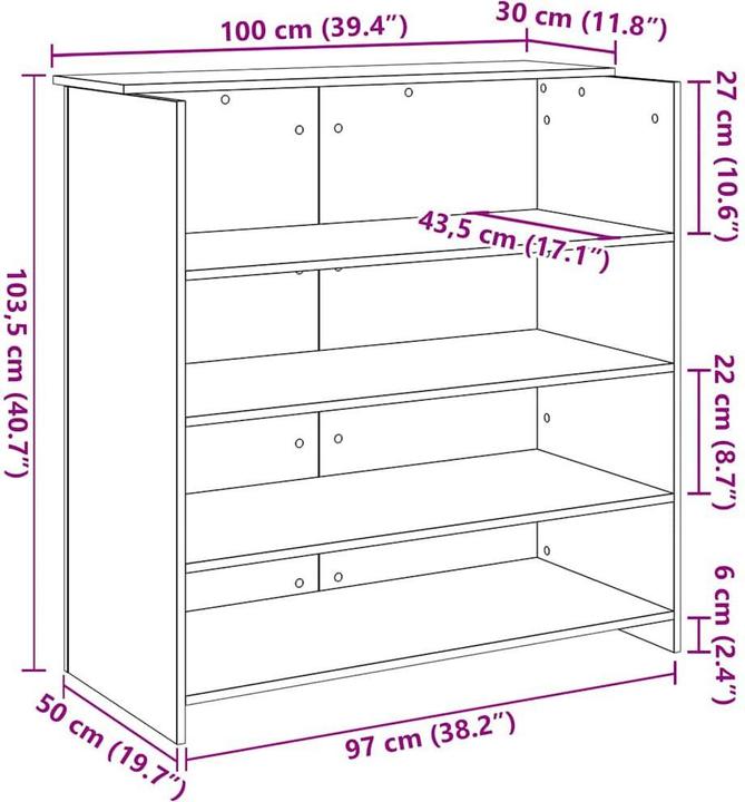 Immagine prodotto vidaXL Empfangstheke (50 x 50 x 103.50 cm)