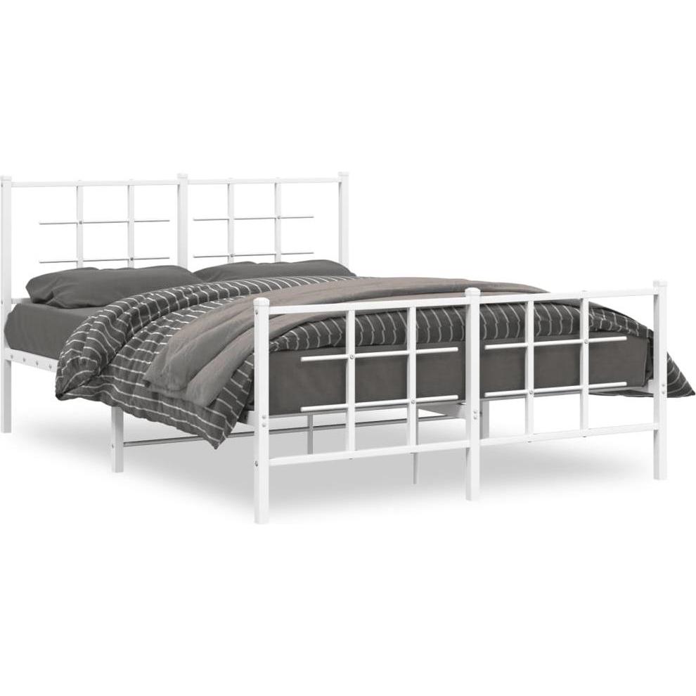 VidaXL, Bett, Bettgestell mit Kopf- und Fussteil (135 x 190 cm)