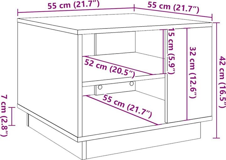 Immagine prodotto vidaXL Couchtisch Beistelltisch Wohnzimmertisch Kaffeetisch Artisan-Eiche (55 x 55 x 42 cm)