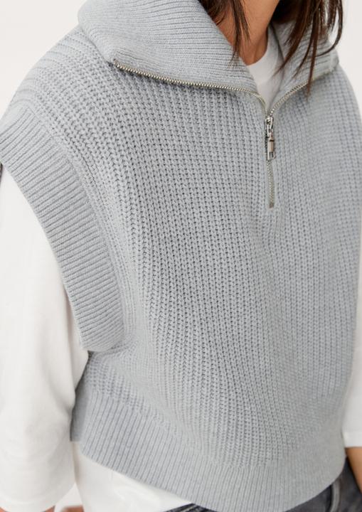 Produktbild s.Oliver Strickpullunder Slipover im Troyer-Look (L)