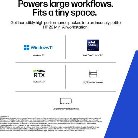 Image du produit HP Z2 Mini G1i Intel Core Ultra 7 265 16GB 512GB/SSD NVIDIA RTX A400 4GB W11P 3J Gar (DE) (512 Go, 16 Go, Intel Core Ultra 7 265, RTX A400)