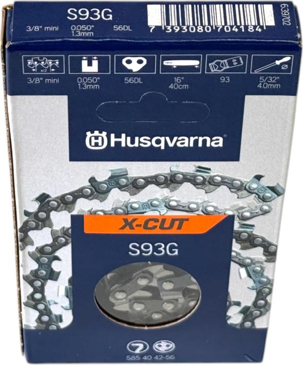 Actual product image Husqvarna 585404245 Saw chain X-CUT S93 3/8", 1.3 mm mini, 45 guides (Chainsaw, Saw chain)