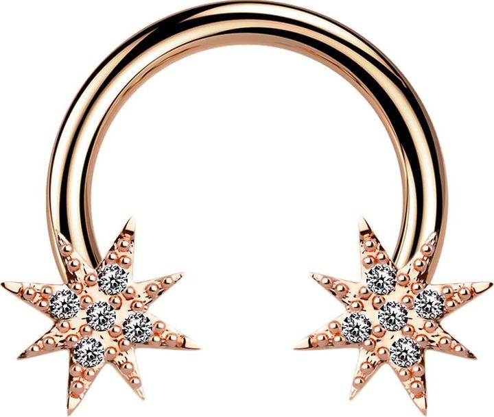 Immagine prodotto Star Piercing Micro Circular Barbell rosegold mit Stern (Acciaio chirurgico 316L, Ottone)