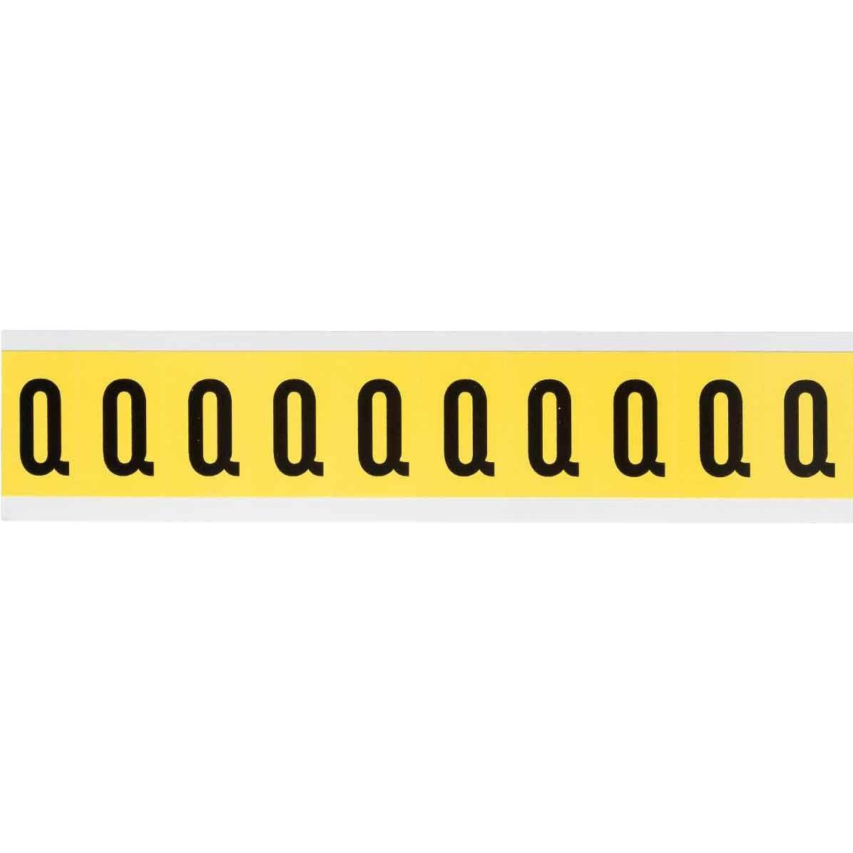 Brady, Etichette, 3430-Q, B-499, tessuto in nylon, lettera Q, nero su giallo, 22 x 38 mm, altezza carattere 25 mm(25