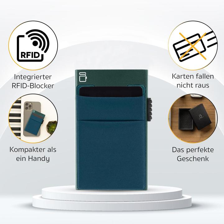 Produktbild Only-Bags.Store Kartenhalter mit Münzfach | Credit Card Holder Slim Wallet | Kartenhalter mit RFID-Geldbörse |