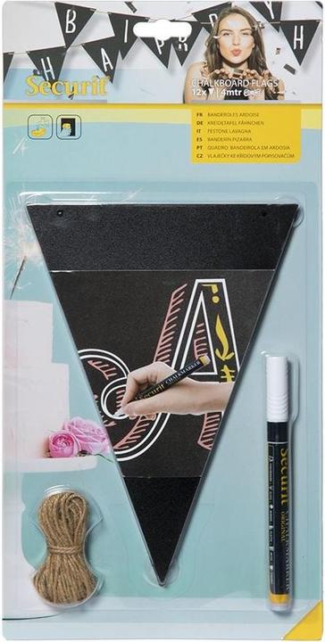 Securit Kreidetafelflaggen 6x schwarz (14.50 x 20.80 cm)