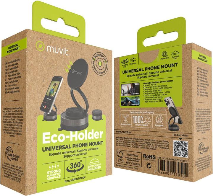 Immagine prodotto Muvit Auto-Handyhalterung Mcchl0035 Schwarz