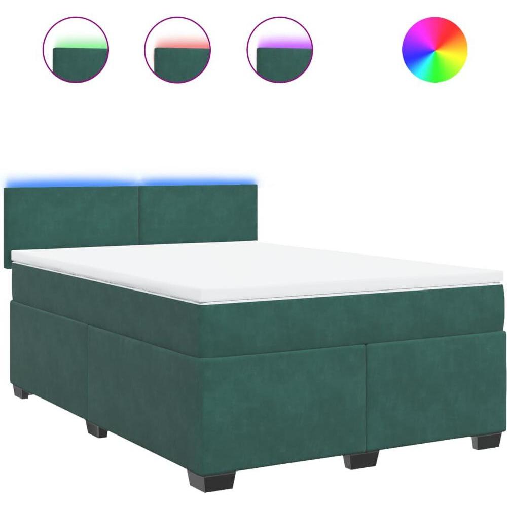Thumbnail - VidaXL, Bett, Bo x springbett mit Matratze 140 x 200 cm Samt (140 x 200 cm)