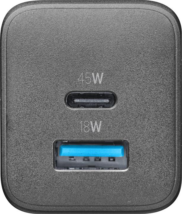 Image du produit Cellularline Chargeur de voyage 45W Multipower 1 x USB C et 1 x USB A ACHUSBGAN2PD45WK (45 W)