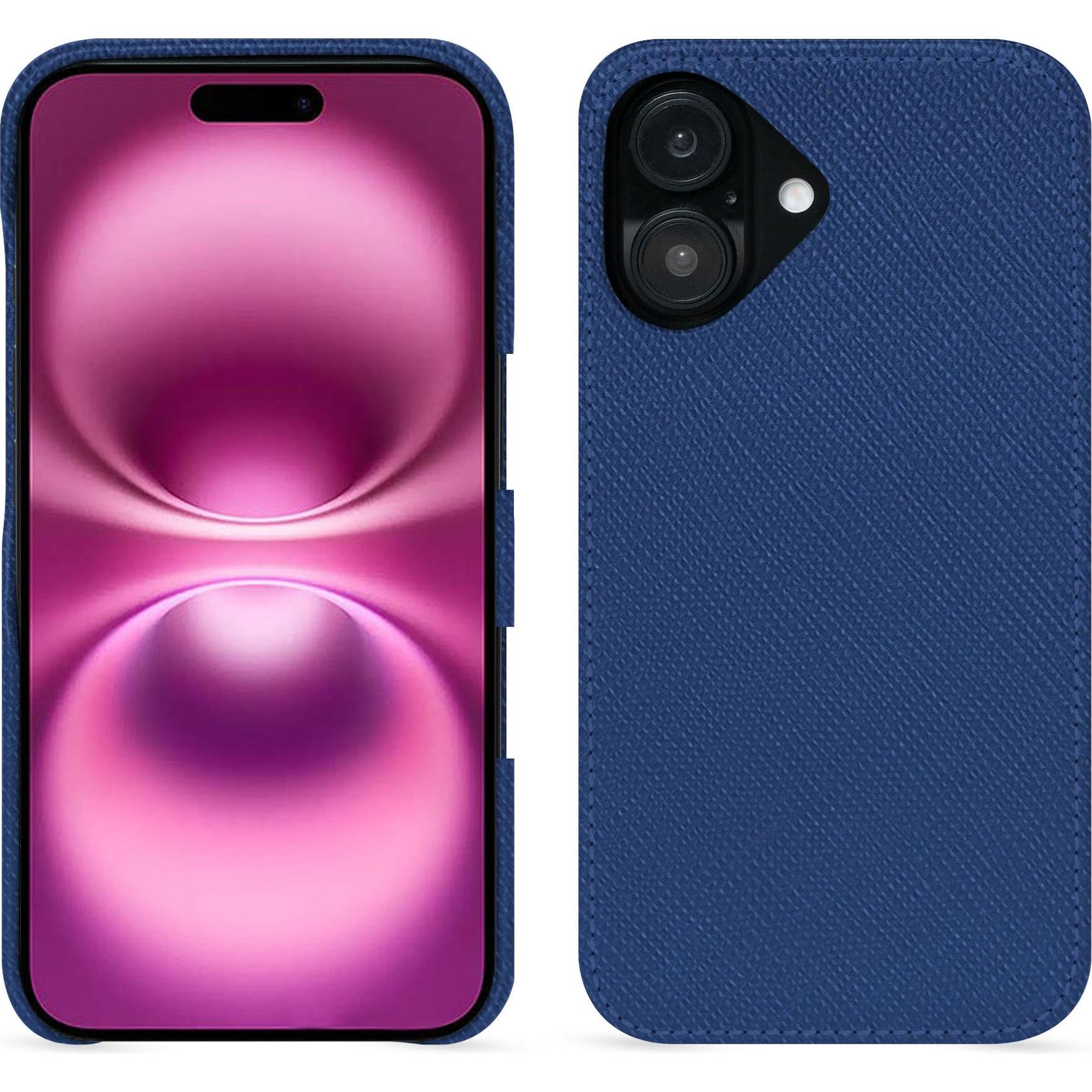 Noreve Lederschutzhülle (Apple iPhone 16 Plus), Smartphone Hülle, Blau