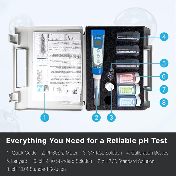 Actual product image Apera Instruments PH60SZ Smart pH meter with plugin electrode supported by ZenTest mobile app