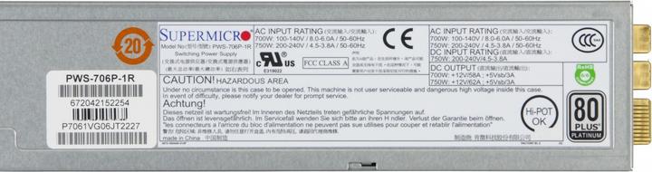 Actual product image Supermicro PWS-706P-1R: Power supply plug-in unit (750 W)