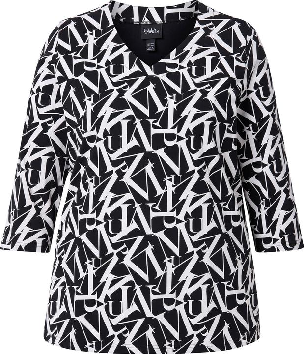 Produktbild Ulla Popken Shirt, Buchstaben, Classic, V-Ausschnitt, 3/4-Arm (62)