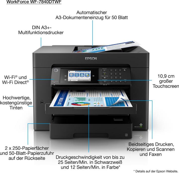 Produktbild Epson WorkForce WF-7840DTWF (Tintenpatrone, Farbe)