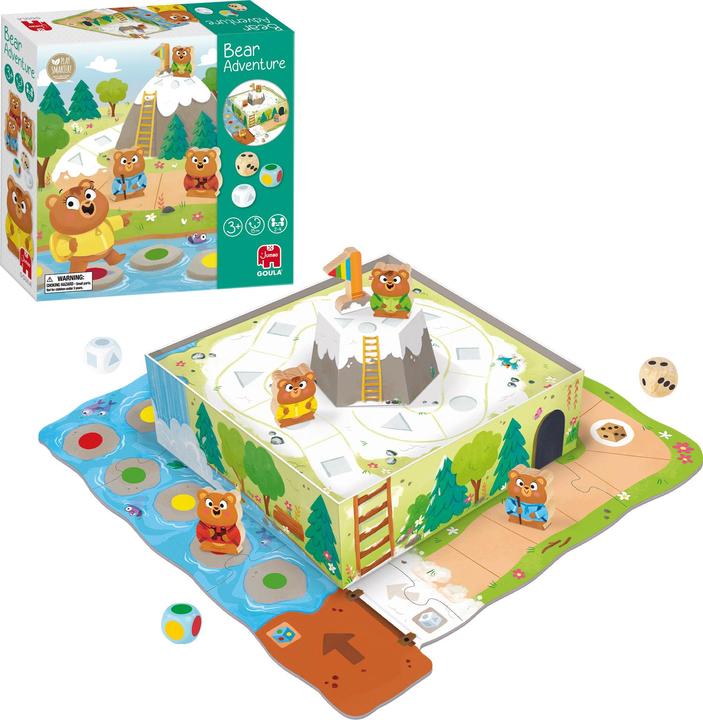 Productafbeelding Jumbo Goula Bear Adventure - Kids Board Games, Capture the Flag Game - Reach the Mountain & Develop Early (Duits, Engels, Nederlands, Spaans, 2 - 4 Spelers)