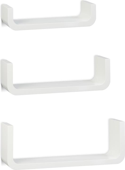Actual product image Relaxdays U-Shaped Floating Shelves Set of 3 (39.5 x 10 x 14 cm)