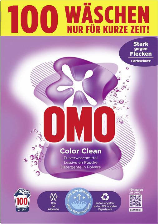 Produktbild OMO Pulverwaschmittel Pulver Color Clean 6.5 kg (100 Waschgänge, Waschpulver)