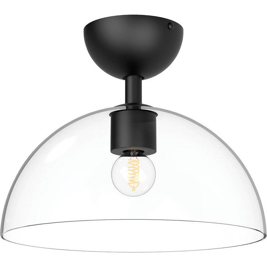Elstead Lighting, Applique + Plafoniera, Elstead Jude Deckenleuchte E27 Mattes Schwarz Glas klar (E27)
