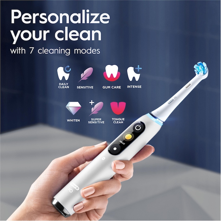 Image du produit Oral-B iO9S Brosse à dents électrique en albâtre blanc (Brosse à dents oscillo-rotative)