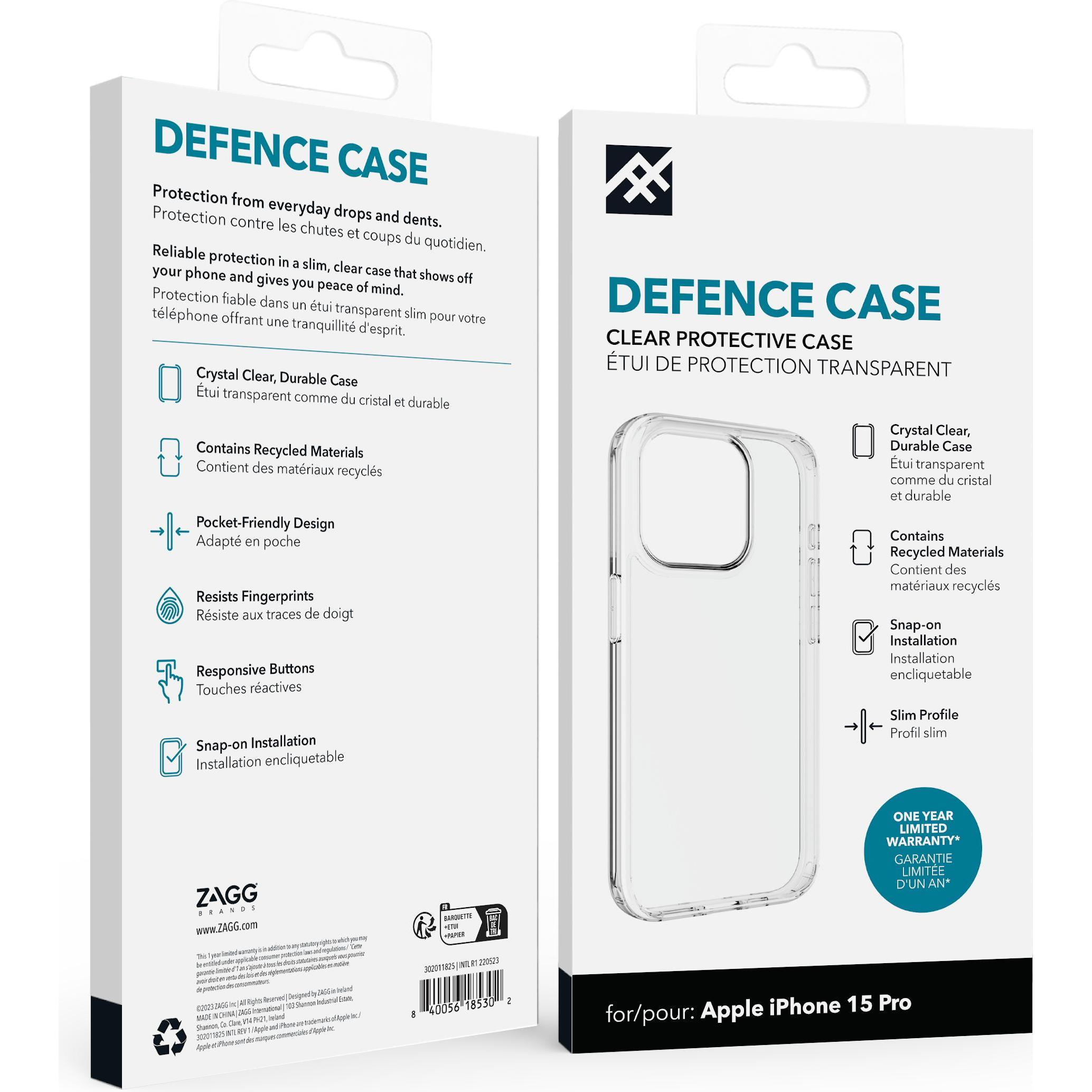 Thumbnail - Zagg Defence (Apple iPhone 15 Pro), Smartphone Hülle, Transparent