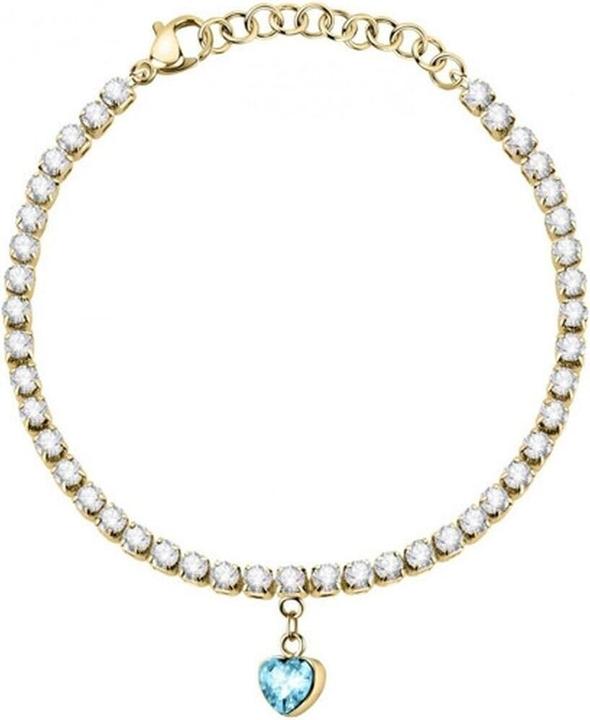 Actual product image La Petite Story Gold-plated bracelet with lightue heart Love LPS05ASD29 (L) (16 cm, Gold)