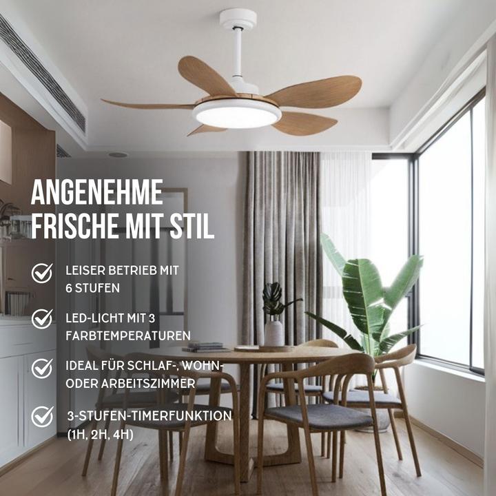 Produktbild Hermex Ventilator mit LED-Beleuchtung Deckenventilator Deckengebläse (20 dB)