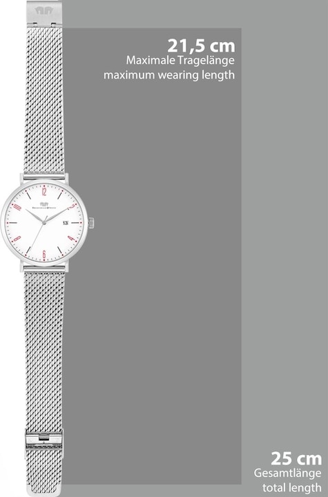 Produktbild Quarzuhr Arakon II Edelstahl Silber - 34110 (Analoguhr, 42 mm)