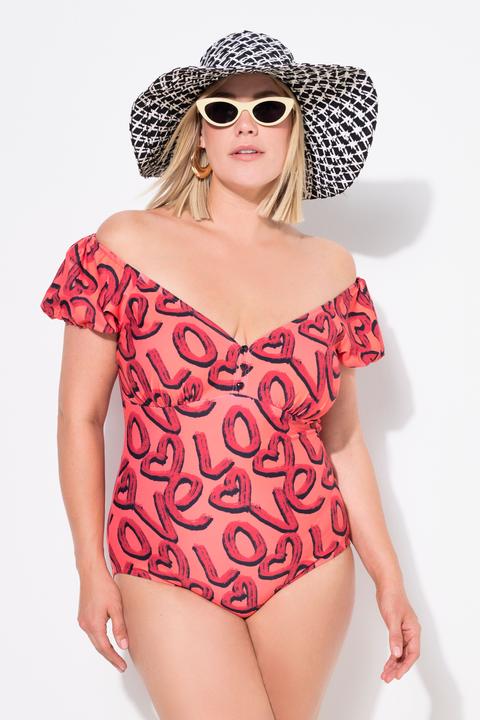 Produktbild Ulla Popken Badeanzug, Love-Muster, Softcups, Puffärmel, recycelt (50)