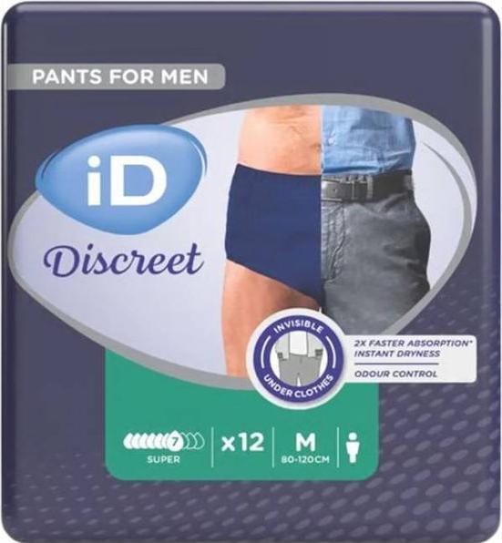 Produktbild ID Discreet Pants M Men Super Beutel 12 Stk (12 x, M)