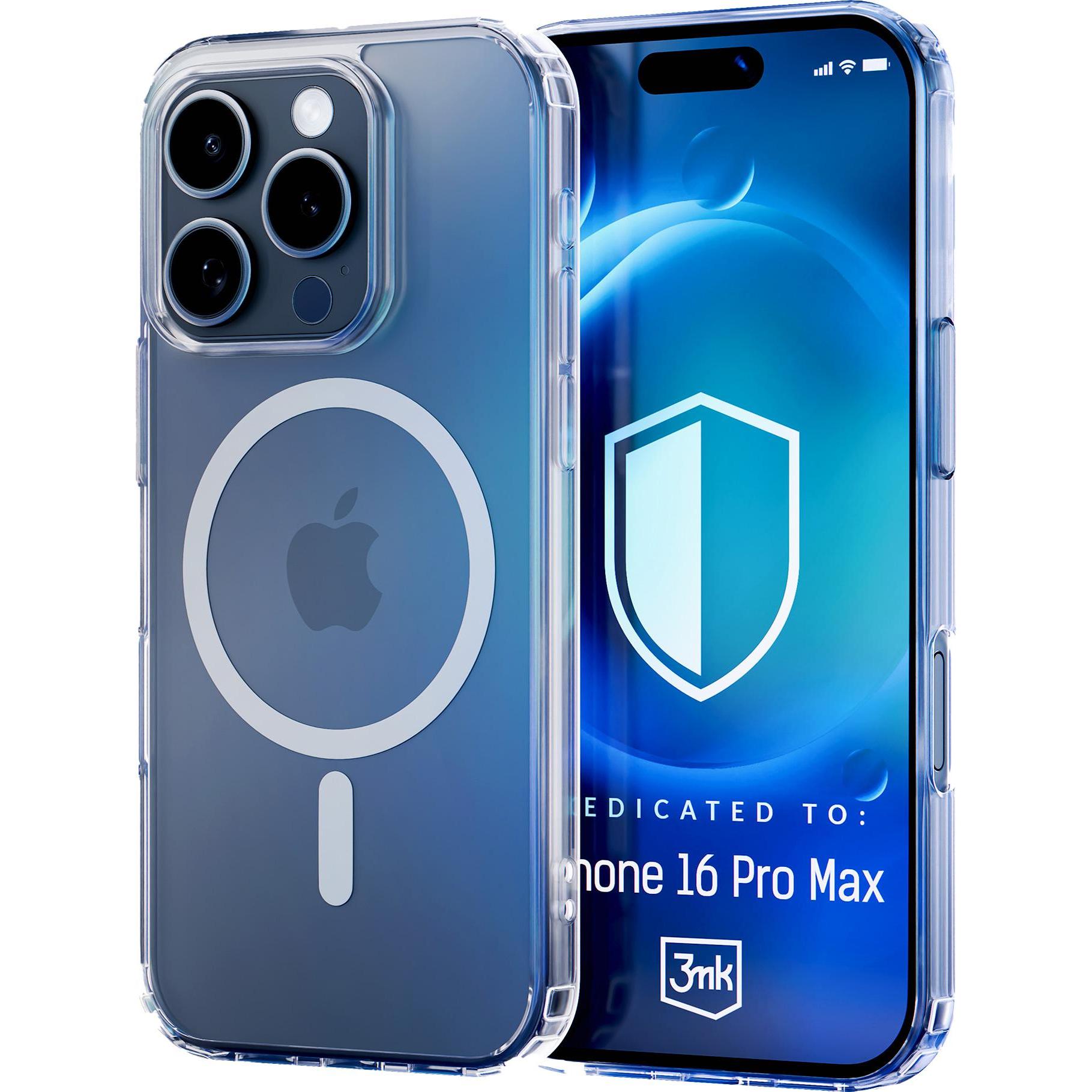 3MK MagCase iPhone 16 Pro Max przezroczysty/clear kompatybilne z MagSafe (Apple iPhone 16 Pro Max), Smartphone Hülle, Tr...