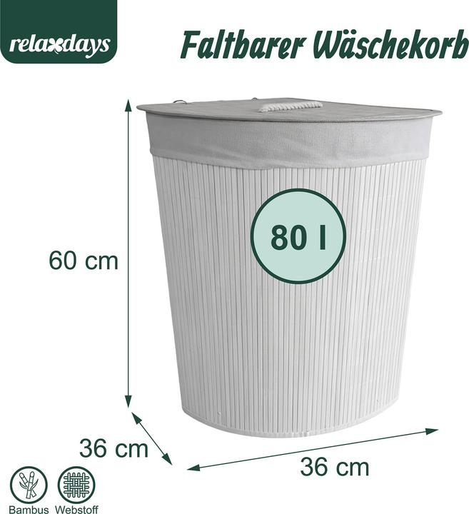 Produktbild Relaxdays Eckwäschekorb (80 l)