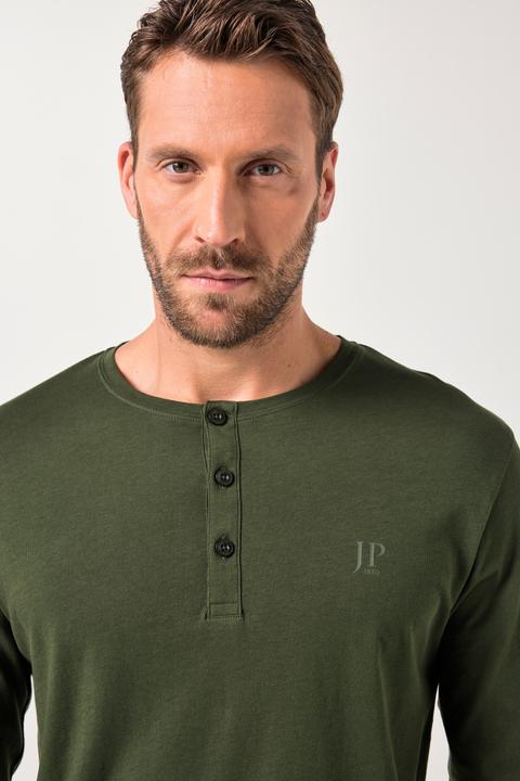Produktbild JP1880 Henley, Basic, Shirt, Langarm, Knopfleiste, bis 8XL (3XL)