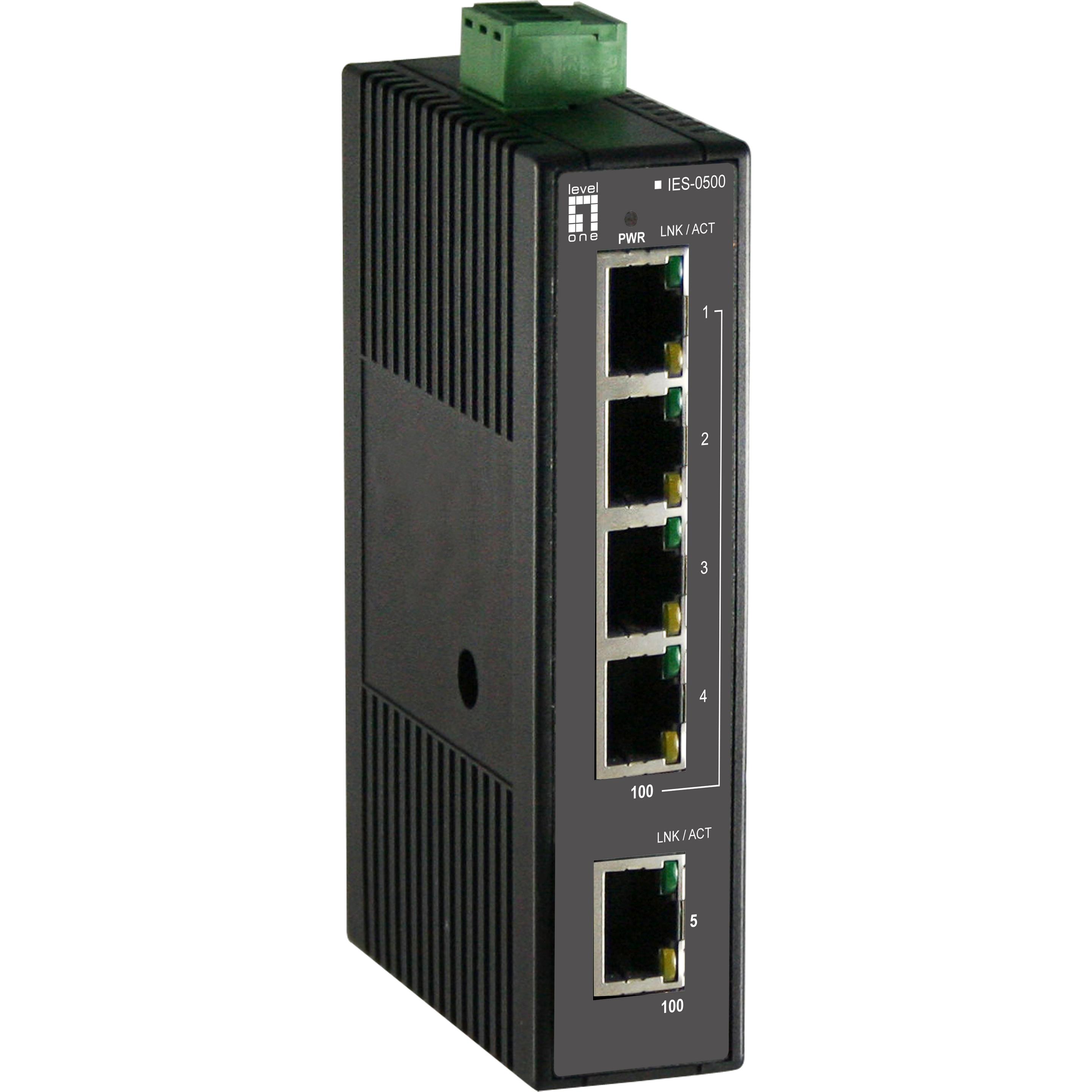 Thumbnail - LevelOne IES-0500 (5 Ports), Netzwerk Switch, Schwarz